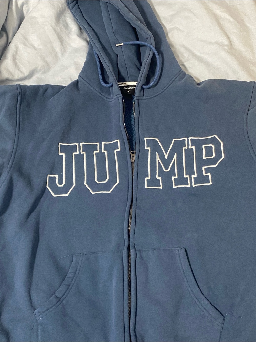 Blue 'JUMP' Zip-Up Hoodie